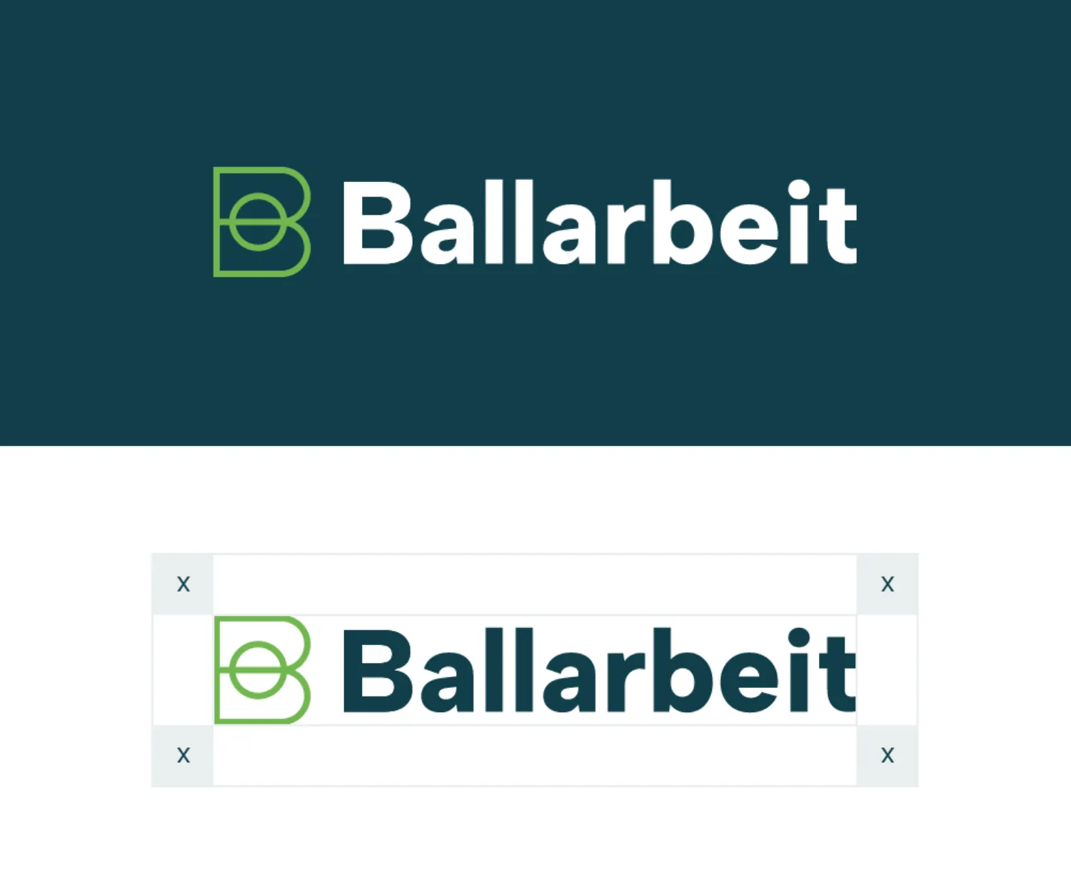 Das Logo von „Ballarbeit“, dass das Logo-Design und die Styleguide-Erstellung repräsentiert.